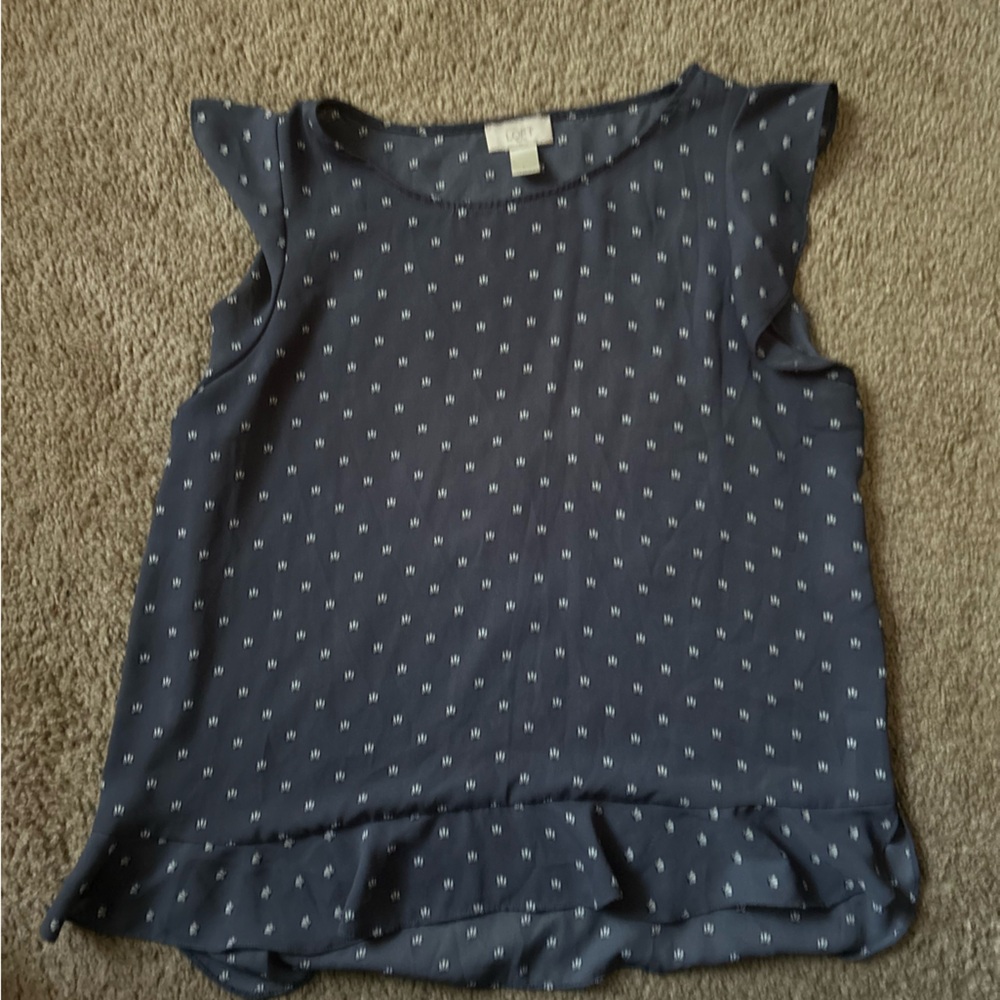 Loft Navy Blue Sleeveless Blouse